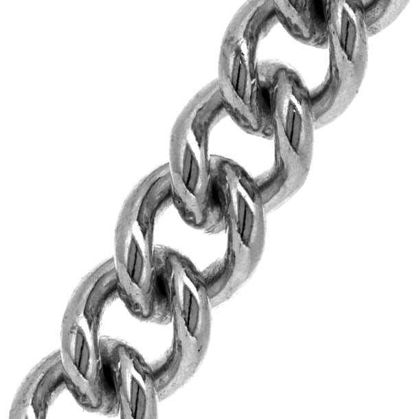 Sterling Silver Round Curb Chain (8.9mm)