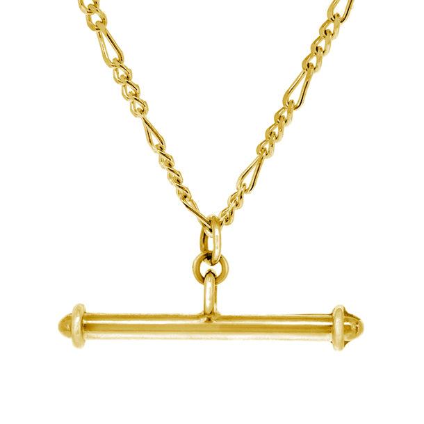 Gold-Plated Sterling Silver Capped T-Bar Necklet (35mm)
