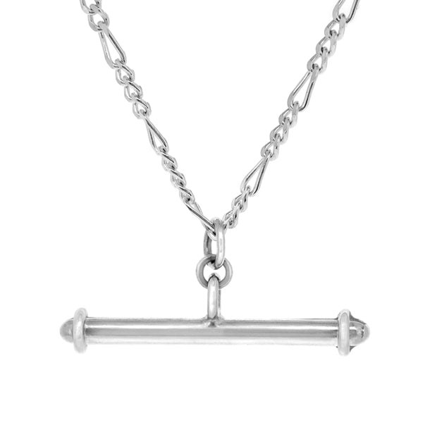 The Love Silver Collection Rhodium Plated Sterling Silver Cubic Zirconia T-bar  Necklace | very.co.uk